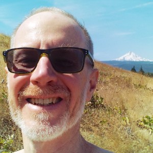 Nearing the peak of McCall Point, Mt. Hood and I pose for a selfie. Photo by Tim Graves